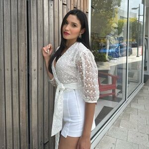 Zara White Lace Blouse